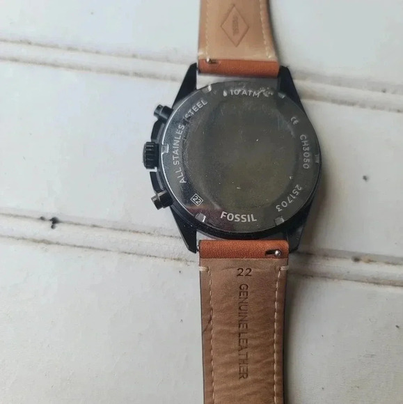 Fossil Decker CH2050 Chronograph Tachyometer Date Black Men's Watch No Battery - Picture 3 of 6